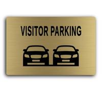 Visitor parking Sign - 29.0x19.0cm Brushed Aluminium