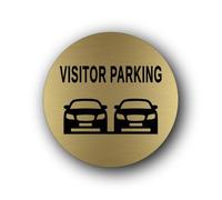 Visitor parking Sign - 9.5x9.5cm Brushed Aluminium