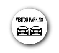 Visitor parking Sign - 9.5x9.5cm Brushed Aluminium