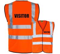 VISITOR - Printed in Black Text On Hi Vis Safety Vest High Viz Waistcoat Supplied by Simply Hi Vis Clothing UK.