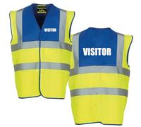Visitor Printed white - Royal Blue & Yellow 2 Tone Hi Vis Vest EN ISO 20471 supplied by Simply Hi Vis Clothing UK