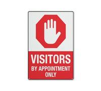 Visitors By Appointment Only Sign 12 X 8 Inches Aluminum Sign Reflective - Uv Protected, Waterproof, Weatherproof And Fade Resistant - 4Pre-Drilled Holes