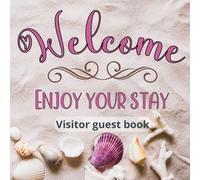 Visitors guest book Welcome Enjoy your stay beach house pink: For Vacation Rentals, Airbnb, hotels, Bed and Breakfast, beach house and more