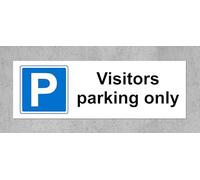 Visitors parking only Sign - 1.2mm Rigid plastic 600mm x 200mm