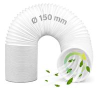 VisitRyl 150mm Portable Air Conditioner Hose, 6 Inch Flexible Exhaust Duct with Clockwise Thread, Universal AC Vent Hose Extension for Tumble Dryer & Extractor Fan, Easy to Install, 300cm