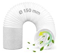 VisitRyl 150mm Portable Air Conditioner Hose, 6 Inch Flexible Exhaust Duct with Counterclockwise Thread, Universal AC Vent Hose Extension for Tumble Dryer & Extractor Fan, Easy to Install, 300cm