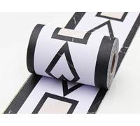 VisitRyl Black and White self Adhesive Wallpaper Border Wall Tiles Decorative, Peel and Stick Wall Border Bathroom Stickers Black and White Grid 10cm X 1000cm