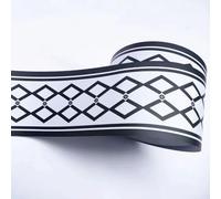 VisitRyl Black and White self Adhesive Wallpaper Border Wall Tiles Decorative, Peel and Stick Wall Border Bathroom Stickers Black and White Squares 12cm X 500cm