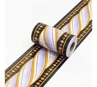 VisitRyl Black Wallpaper Border Self Adhesive Wall Tiles Decorative, Peel and Stick Wall Border Bathroom Stickers Black and Yellow Rope 10cm X 1000cm