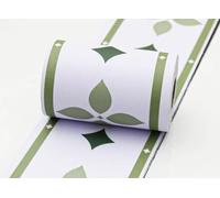VisitRyl Green Wallpaper Border Self Adhesive Wall Tiles Decorative, Peel and Stick Wall Border Bathroom Stickers Green Clover 10cm X 500cm