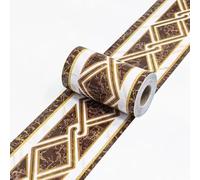 VisitRyl red-Brown Wallpaper Border Self Adhesive Wall Tiles Decorative, Peel and Stick Wall Border Bathroom Stickers Red Brown Modern Marble 10cm X 1000cm