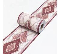 VisitRyl red Wallpaper Border Self Adhesive Wall Tiles Decorative, Peel and Stick Wall Border Bathroom Stickers Red Modern Marble 10cm X 1000cm