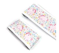 VisitRyl self Adhesive Wallpaper Border Wall Tiles Decorative, Peel and Stick Wall Border Bathroom Stickers Cartoon Children's RoomPink Unicorn YX119 12cm X 1000cm