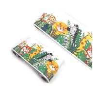 VisitRyl self Adhesive Wallpaper Border Wall Tiles Decorative, Peel and Stick Wall Border Bathroom Stickers Cartoon Children's RoomZebra Giraffe YX115 12cm X 1000cm