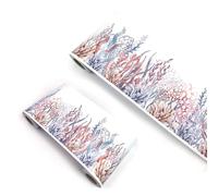 VisitRyl self Adhesive Wallpaper Border Wall Tiles Decorative, Peel and Stick Wall Border Bathroom Stickers Cartoon Children's RoomUnderwater Coral YX123 12cm X 1000cm