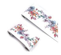 VisitRyl self Adhesive Wallpaper Border Wall Tiles Decorative, Peel and Stick Wall Border Bathroom Stickers Watercolor Flowers YX218 12cm X 500cm