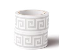 VisitRyl self Adhesive Wallpaper Border Wall Tiles Decorative, Peel and Stick Wall Border Bathroom Stickers Light Grey Wanzi B 12cm X 1000cm