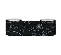 VisitRyl Wallpaper Border Peel and Stick for Bathroom Wall Border Sticker Home Ceiling Decorative Border Black Pattern 30cm X 500cm
