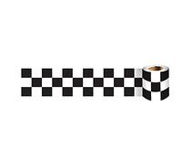 VisitRyl Wallpaper Border Peel and Stick Wall Border Sticker Home Ceiling Decor Edge Strip Border for Bathroom Living Room Kitchen Black and White Grid 10cm x 240cm