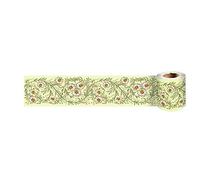 VisitRyl Wallpaper Border Peel and Stick wall Border Sticker Home Ceiling Decor Edge Strip Border for Bathroom Living Room Kitchen 45-Green Flower 10cm x 240cm