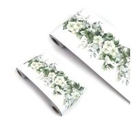 VisitRyl Wallpaper Border Self Adhesive Wall Tiles Decorative, Peel and Stick Wall Border Bathroom Stickers Green Leaf Flower YX221 12cm X 1000cm