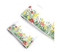 VisitRyl Wallpaper Border Self Adhesive Wall Tiles Decorative, Peel and Stick Wall Border Bathroom Stickers Red Flowers Green Leaves YX217 12cm X 1000cm