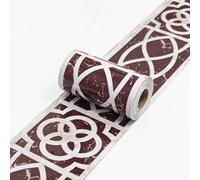 VisitRyl Wine red self Adhesive Wallpaper Border Wall Tiles Decorative, Peel and Stick Wall Border Bathroom Stickers Wine red European Flower 10cm X 500cm