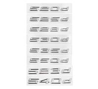 VISIYUBL 3D ABS Car Trunk Letters Logo Decals Badge Emblem Sticker Fit For BMW 5 Series 520d 525d 528d 530d 535d 540d E39 E60 E61 F07 F10 F11(Gloss Silver,540d)