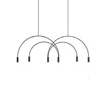 Viskee E27 - Designer Minimalist Line Iron Lamp,Restaurant Dining Table Bar,Boutique Decoration Concise - Art Chandelier-Black. 5t, Vintage Chandeliers