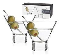 Viski 3718 True Fabrication Stemless Martini Glasses, 7.5 Fluid_Ounces, Silver