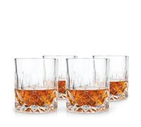 Viski 5832 Admiral Crystal Tumblers, Set of 4 Drinking Glass, Lead Free, 9 Ounces, Clear