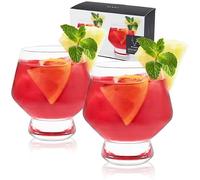 Viski 6448 Raye: Footed Punch Cups, Glass (Lead-Free Crystal), 8 Ounces, Multi-Colour