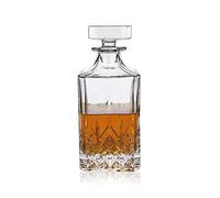 Viski Admiral Liquor Decanter, Crystal Glass Liquor Dispenser for Whisky, Bourbon, Tequila, Brandy, Gift for Liquor Lovers, 30 oz, Clear