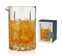 Viski Crystal Cocktail Mixing Glass - Cocktail Pitcher Mixing Glass in Thick Base Design and Pour Spout Bartending Glasses - Barware Mixing Essentials 500 ML