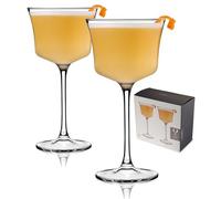 Viski Raye Sour Glasses, Crystal Cocktail Glasses, Stemmed, 7.5oz Set of 2