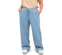 VISLILY Plus-Size-Sweatpants for Women High Waisted Baggy Wide Leg Pants Elastic Loose Drawstring Active Joggers with Pockets, 01_ Blue, 5X-Large