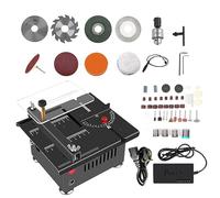 VISLONE 100W Multi-Functional Table Saw Mini Desktop Electric Cutter Speed & Angle Adjustable 16MM Cutting Depth with Blade Flexible Shaft and More Accessories for Wood Plastic Acrylic