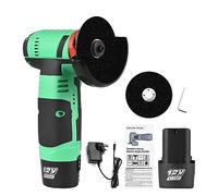 Vislone 12V Cordless Angle Grinder Tool Kit Portable Lithium Electric Angle Grinder 19500rpm Mini Rechargeable Power Cutter with 2pcs Batteries 2pcs Grinding Discs for Grinding Polishing