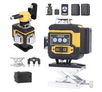 VISLONE 16 Line Laser Level 4 x 360°,Self Leveling and Outdoor Pulse Mode,Green Cross Line Laser Level with 2 Batteries,Adjustable Brightness,Remote Control,for Floor Construction and Picture Hanging