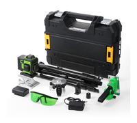 VISLONE 16-Line Laser Level with 4D Green Crosshairs, 3° Self-Leveling, 2 Batteries, Omnidirectional, Vertical/Horizontal, Diagonal Lines for Hanging Pictures, Floor Tiles, and Walls with Tripod