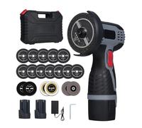 VISLONE Cordless Angle Grinder 17000RPM Electric Grinding Tool Mini Angle Grinder with 16.8V 2 * 1500mAh Battery and Cutting Blades LED Digital Display for Cutting Polished Brick Wood Stone Steel