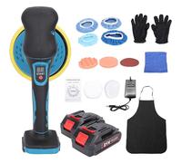 VISLONE Cordless Car Polisher 21V Electric Auto Polishing Machine Multifunctional Home Cleaning Waxing Wood Sanding Rust Removal with 8 Gears for Woodworking Metal Polishing Furniture Restoration
