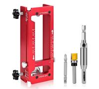 VISLONE Door Hinge Jig, Aluminum Alloy Door Hinge Template Kit for Router, Adjustable Mortise Jig Fits Hinges from 2.5" to 5", 1/4" Radius, /8" Radius and Square Corner Types