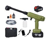 Vislone Electric Water Gun, Cordless Pressure Washer, 2 Pack 21V 3000mAh Battery with 6 in 1 Nozzle for Cars, Walls, Roads, Fences, Yard Washing, Watering Flowers