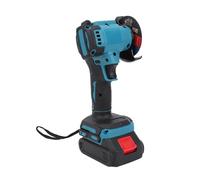 VISLONE Mini Angle Grinder 21V Cordless 10000 RPM Electric Grinding Tool with 2pcs Rechargeable Battery Multifunctional Handheld Cutting Polishing Machine with 7PCS Discs for Brick Wood (Blue)