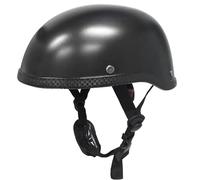 VISLONE Motorcycle Helmet Half Open Face Helmet with Premium ABS Shell & D-Ring Strap for Scooter Bike Motorcycle Sports Matt Black