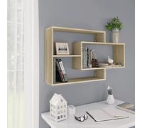 visola wooden rectangular wall shelves in sonoma oak