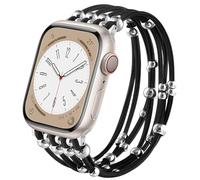 VISOOM Beaded Boho Bracelet Compatible for Apple Watch bands 38/40/41/42mm Women - Stretchy iWatch Band Women for Apple Watch Series 10/SE/9/8/7/6/5/4/3/2/1, DIY Metal Beaded Apple Watch Bracelet Band