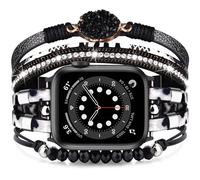 VISOOM Stretchy Band Compatible with Apple Watch Series 6 44mm - Apple Watch Band 44mm/42mm for iWatch Series SE/5/4/3/2/1, Replacement Sports Accessories for Women Men, Black Leopard Print, 38/40/41