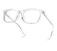 VISOONE Blue Light Blocking Gaming Glass Bluelight Glasses Square with Anti Computer Glare for Reading Women and Men, Clear, L